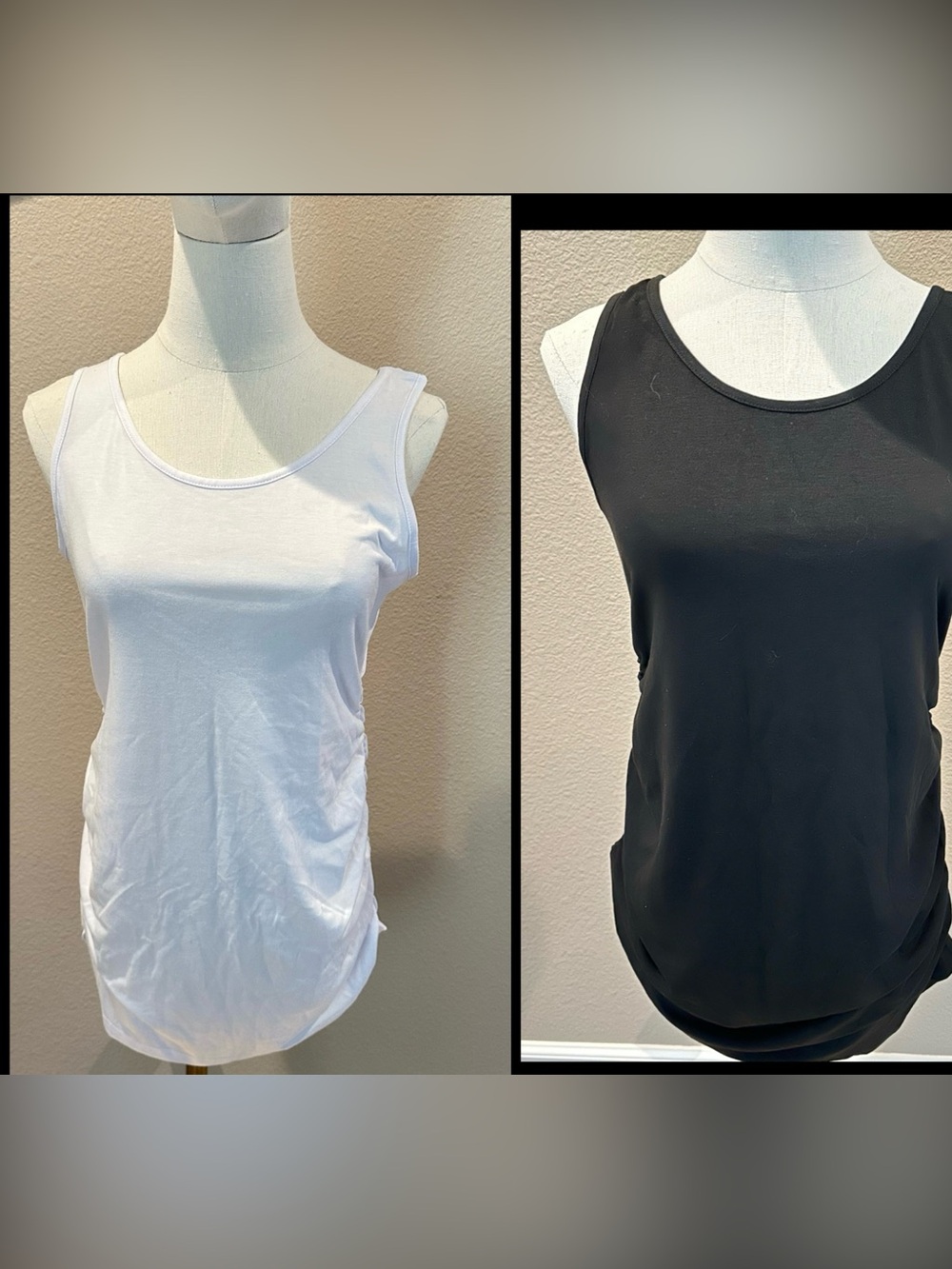 Women’s Maternity Tank Tops Set of 2 White and Black